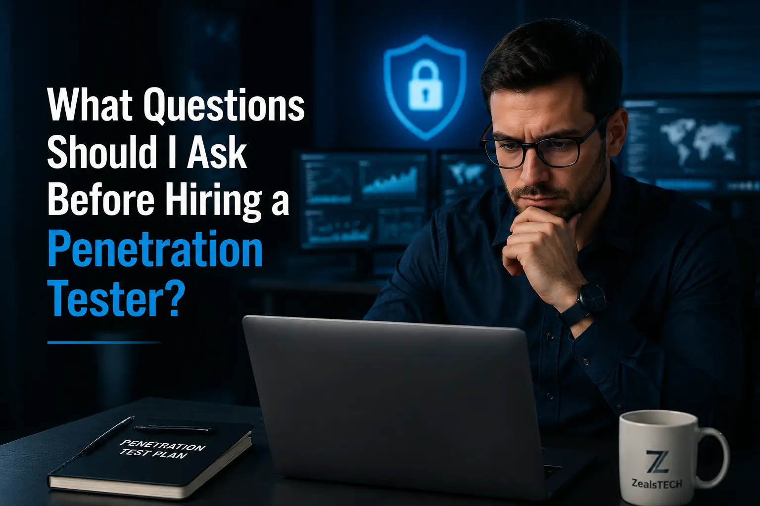Checklist for hiring a penetration testing service with ZealsTECH guidance.